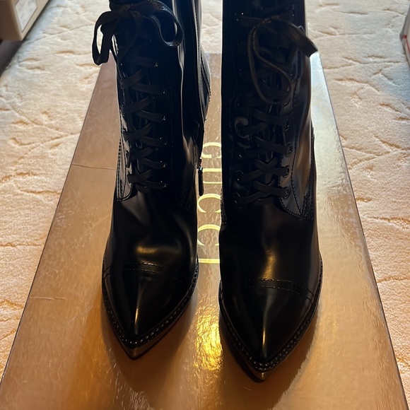 Gucci Riddle Leather Moto Boots Black Leather Gold Hardware size: 41 (11) - Picture 8 of 12